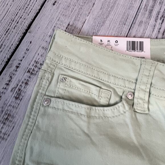 Seven 7 Jeans Pants size 8 Cucumber Green Starlette Crop Skinny Leg Pockets - Picture 3 of 11